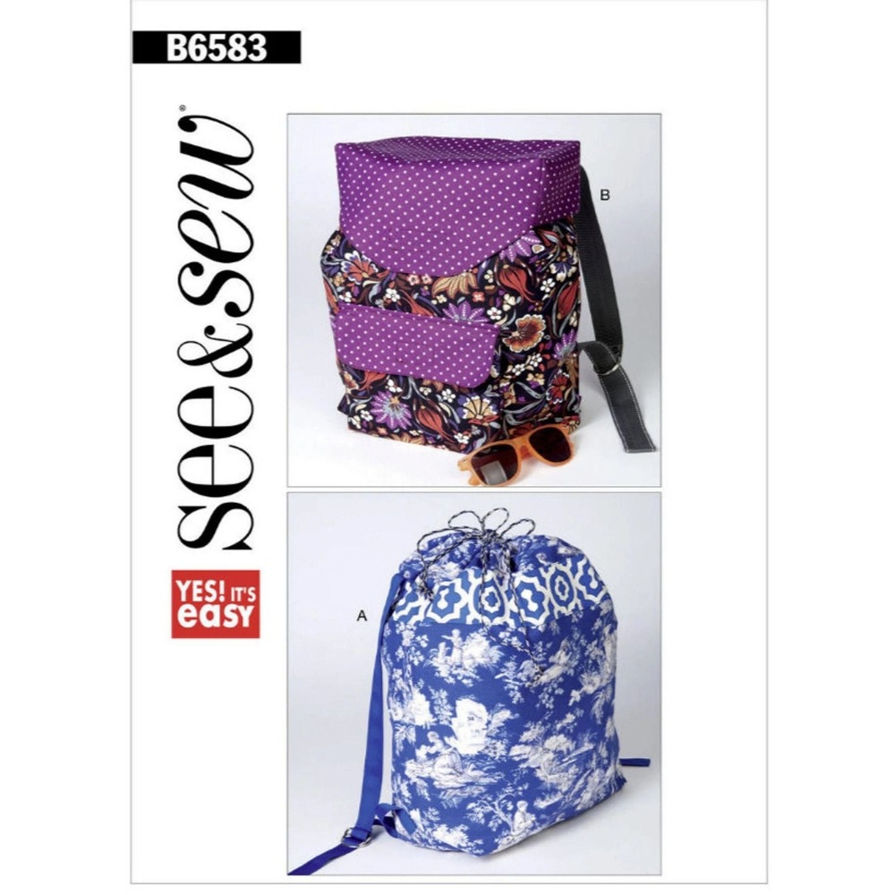 Butterick See and Sew‎ Sewing Pattern 6583 Backpacks